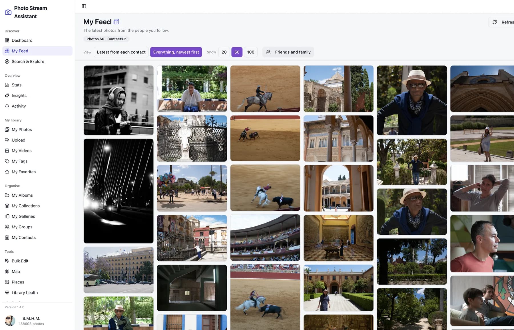 The latest photos from Flickr contacts in Photo Stream Assistant for Mac