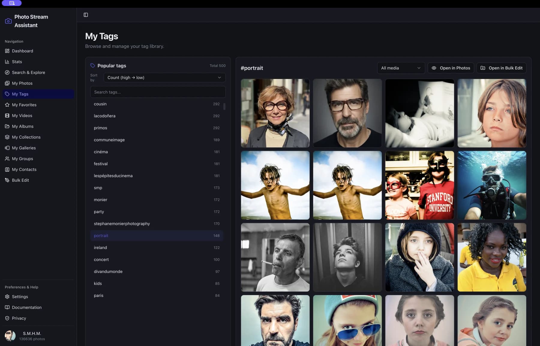 Managing Flickr tags with Photo Stream Assistant